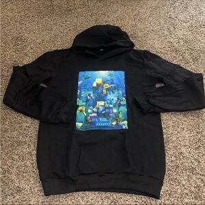 Black Graphic Hoodie Sweatshirt NWOT